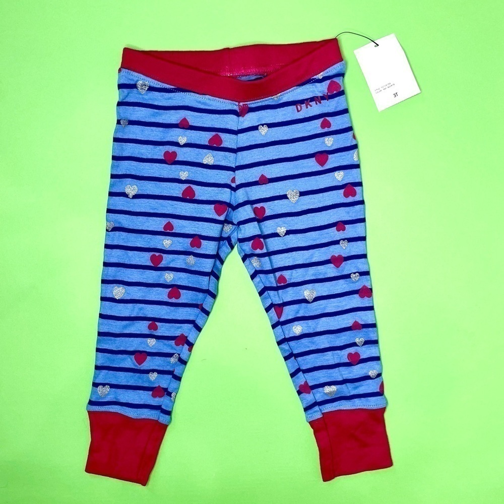 DKNY Blue and Pink Striped Bottoms 3T